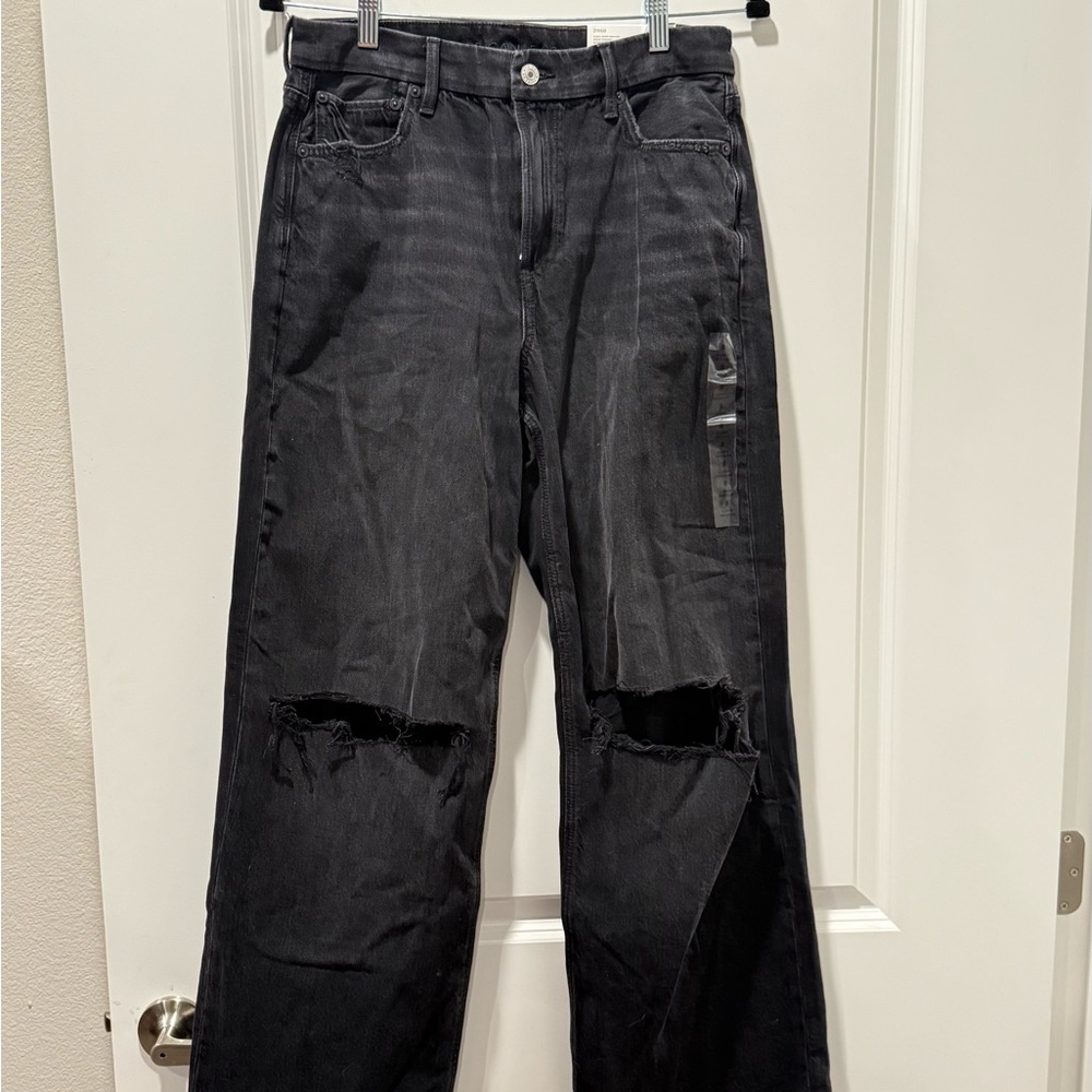 American Eagle Outfitters Black Distressed Jeans